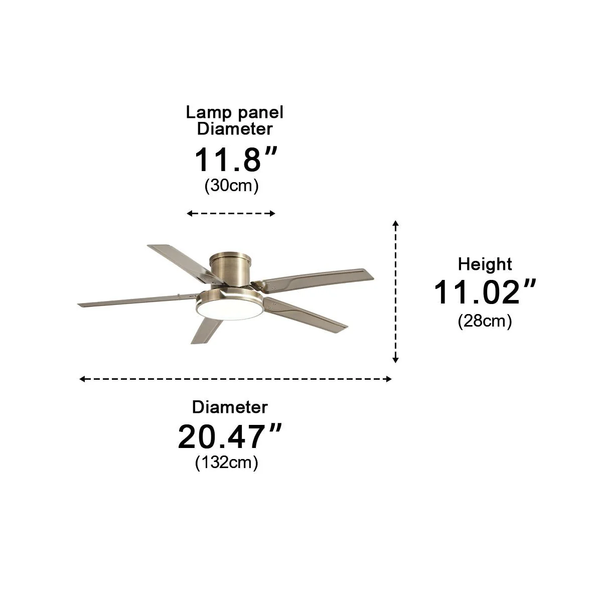 Modern Iron Five-leaf 6-speed Reverse DC Motor Fan Dimming Ceiling Fan Light - Image 13