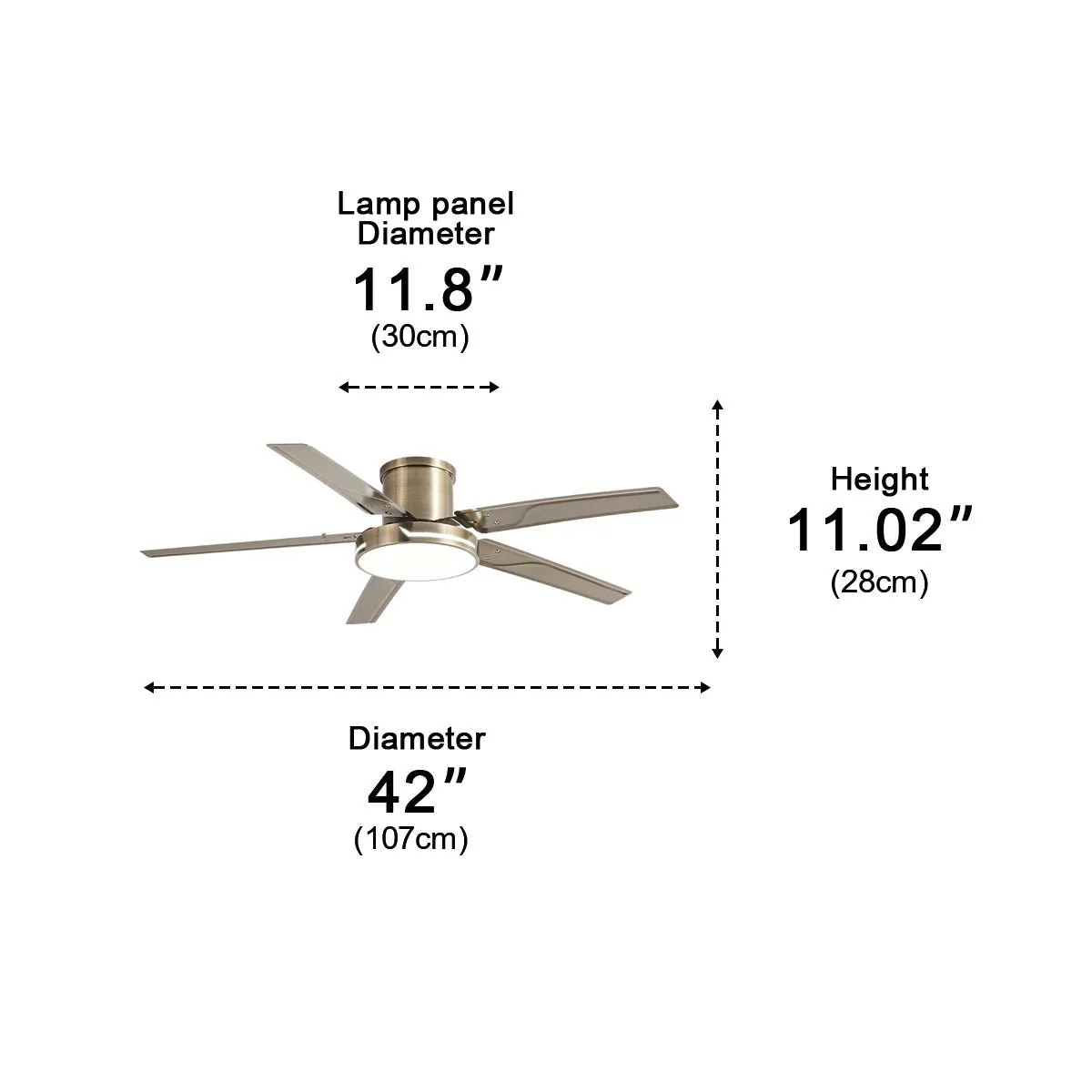 Modern Iron Five-leaf 6-speed Reverse DC Motor Fan Dimming Ceiling Fan Light - Image 14