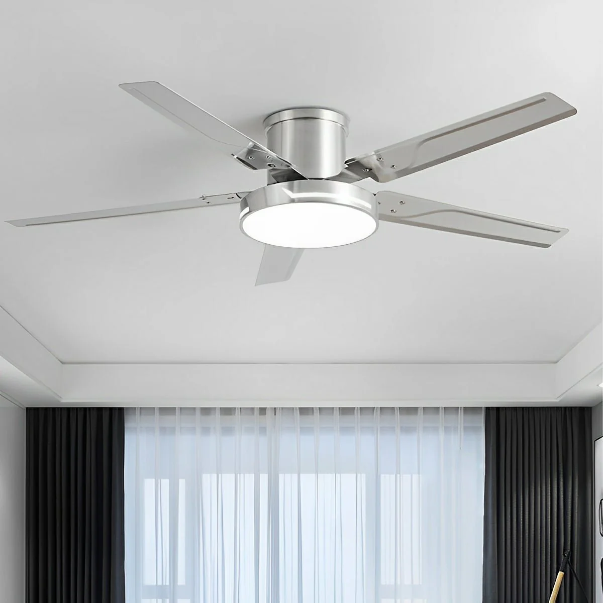 Modern Iron Five-leaf 6-speed Reverse DC Motor Fan Dimming Ceiling Fan Light - Image 5