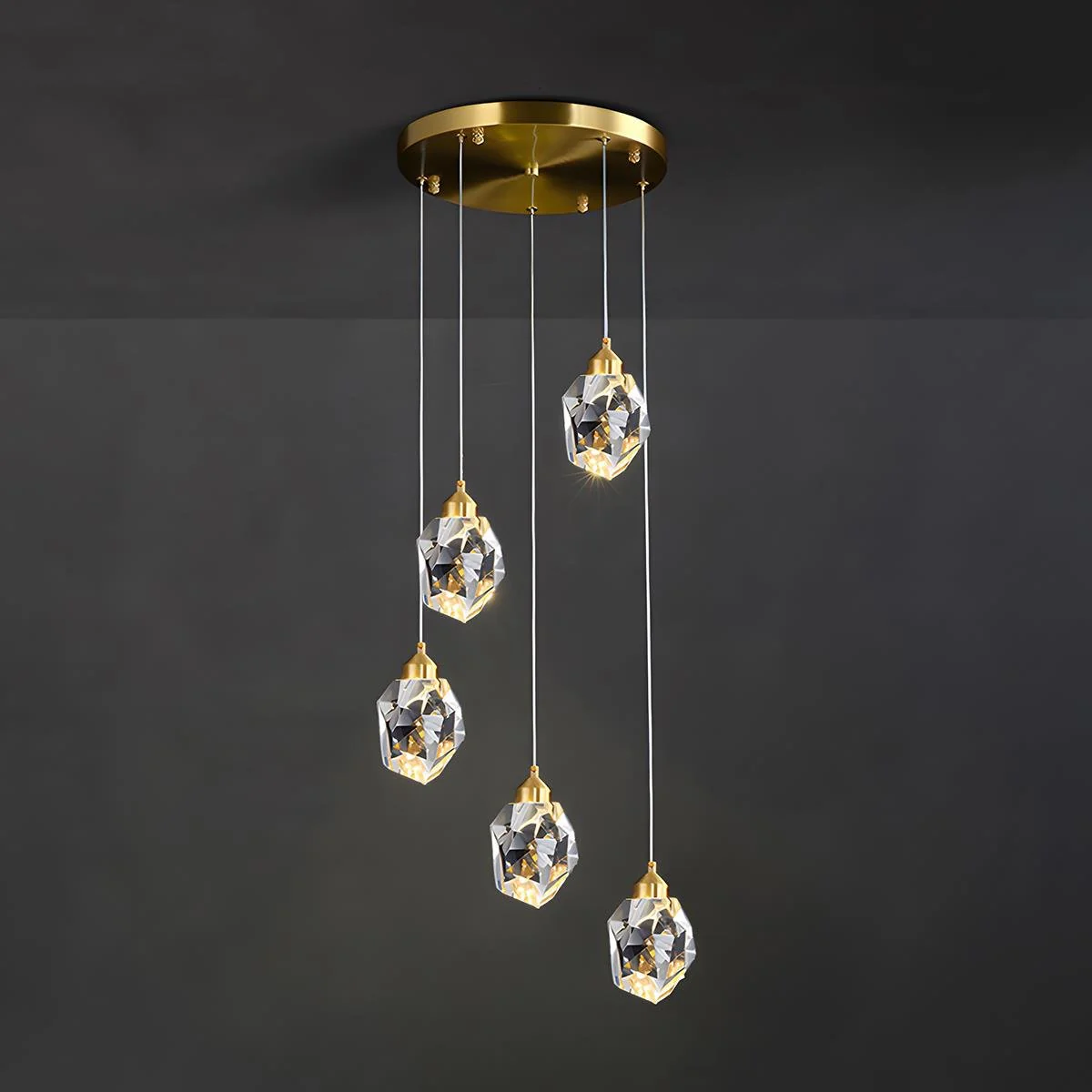 Modern Luxury Brass Crystal Pendant Lights - Image 13