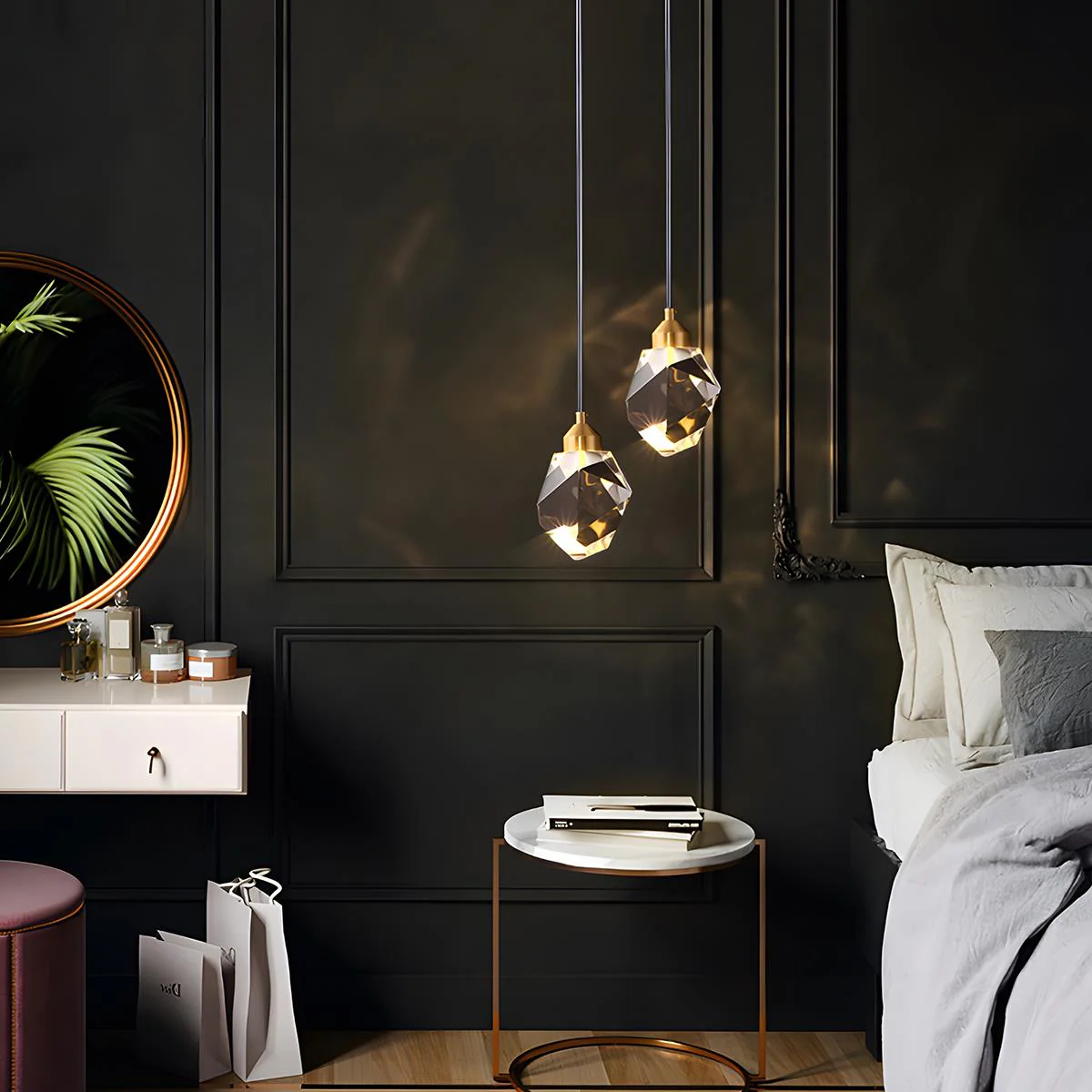 Modern Luxury Brass Crystal Pendant Lights - Image 2