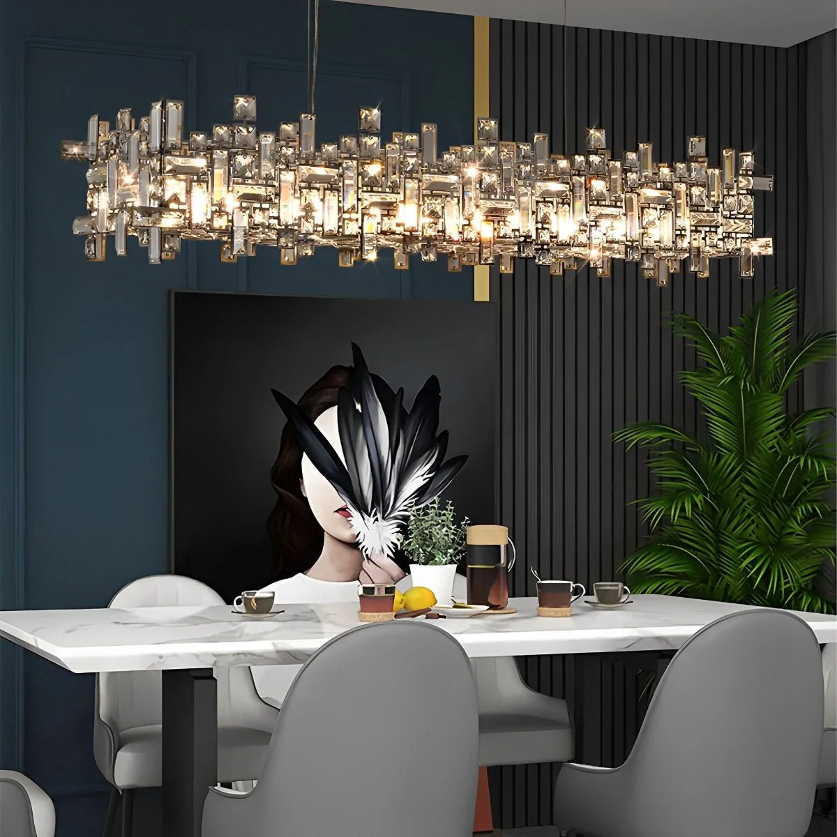 Modern Luxury Geometric Shining Crystal Chandelier Lighting - Image 2