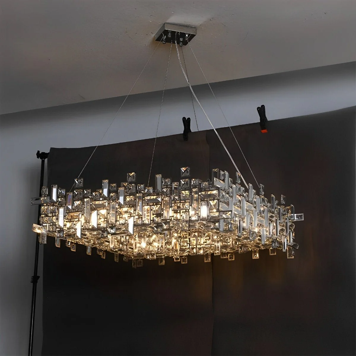 Modern Luxury Geometric Shining Crystal Chandelier Lighting - Image 5