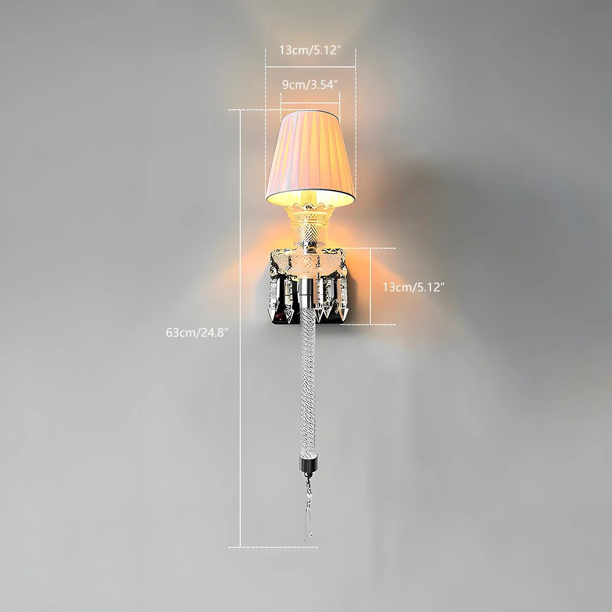 Modern Luxury Dimmable Wall Sconces with White Fabric Shade - Image 7