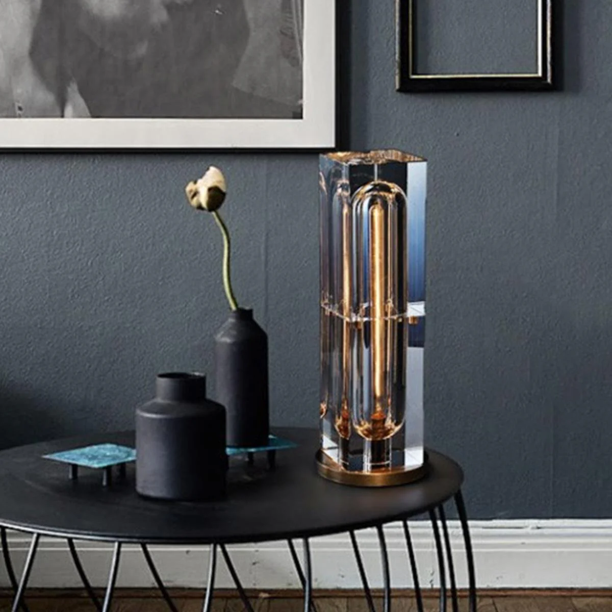 Modern Luxury Square Crystal LED Indoor Table Lamp - Image 4