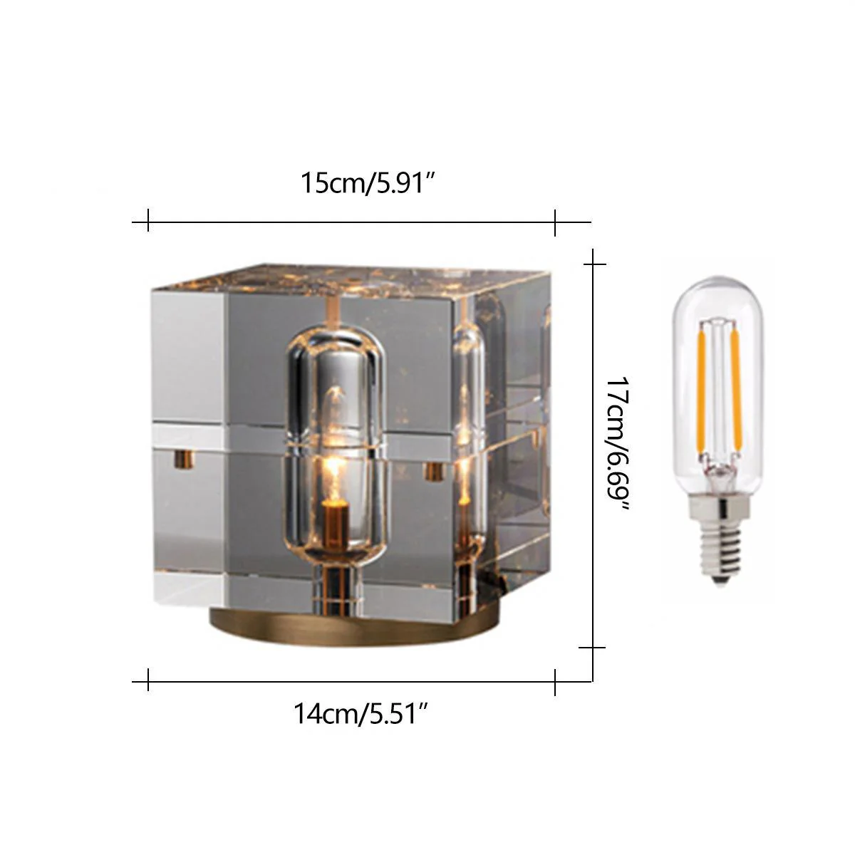 Modern Luxury Square Crystal LED Indoor Table Lamp - Image 7