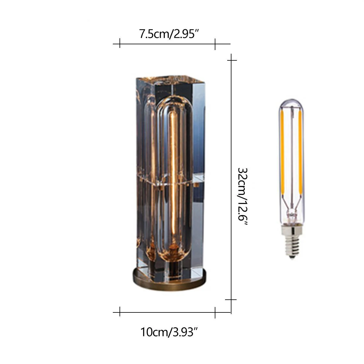 Modern Luxury Square Crystal LED Indoor Table Lamp - Image 8