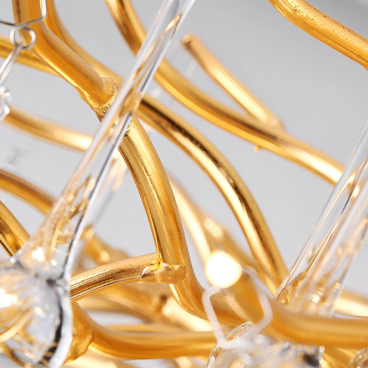 Modern Luxury Gold Tree Branch Teardrop Dimmable Chandelier Lights - Image 12