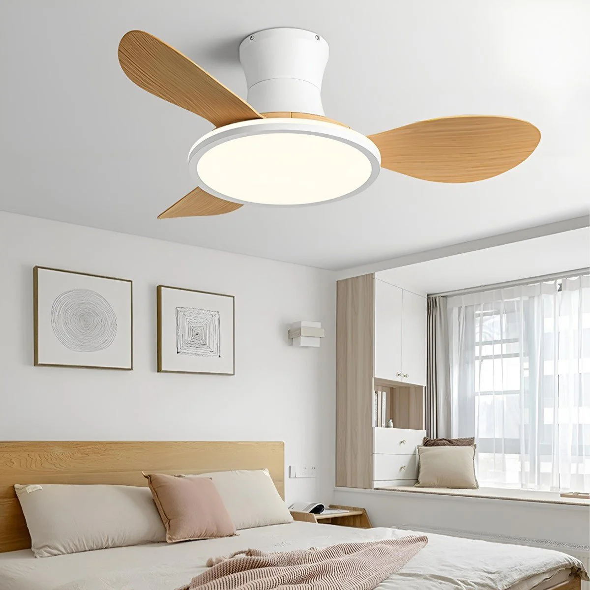 Modern Minimalist 15.7'' Lampshade DC Motor 6-Speed Reverse Ceiling Fan Light - Image 4