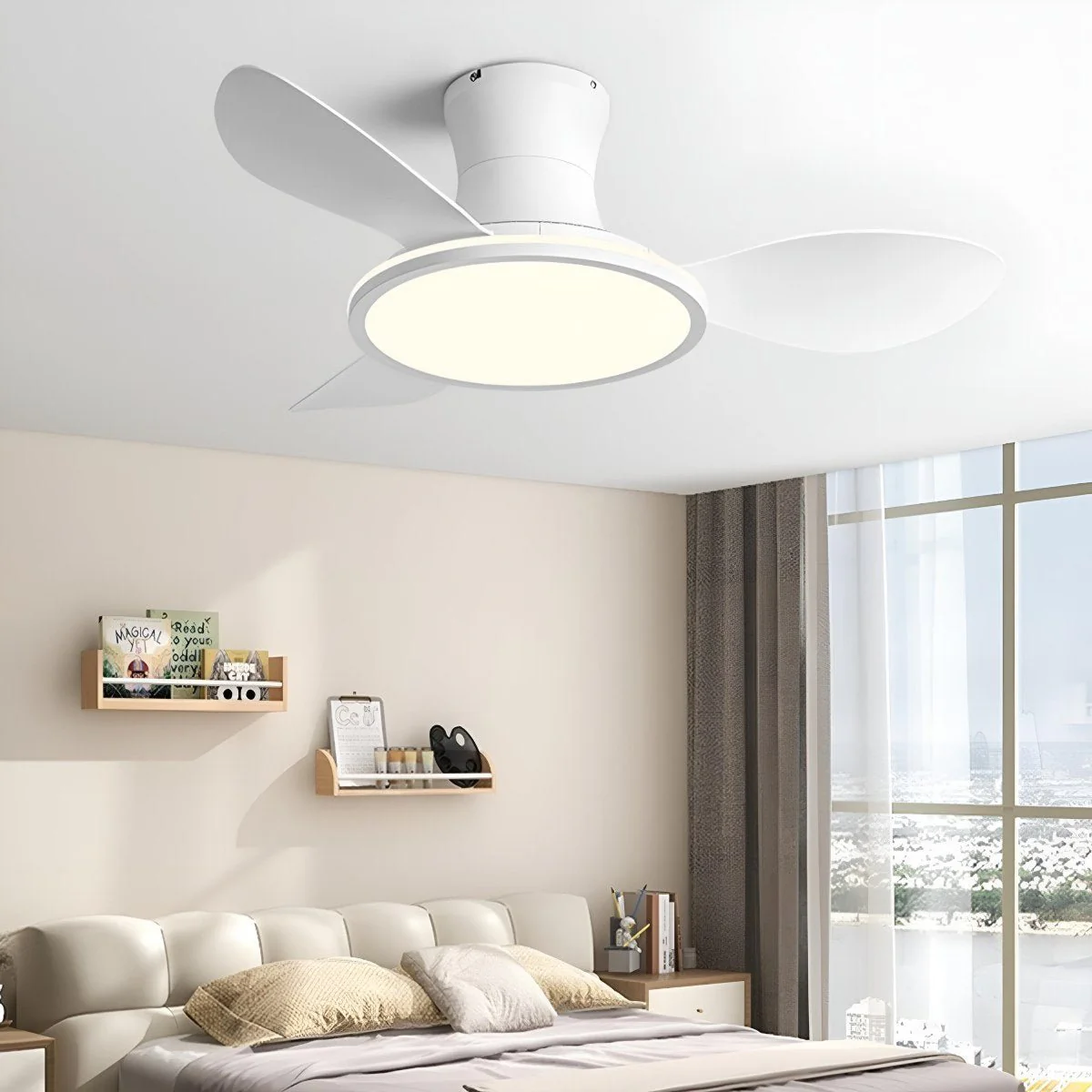 Modern Minimalist 15.7'' Lampshade DC Motor 6-Speed Reverse Ceiling Fan Light - Image 5