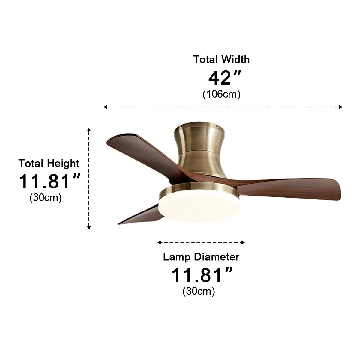 Modern Minimalist 3-Blades DC Motor Reverse Full-Spectrum LED Ceiling Fan Light - Image 9