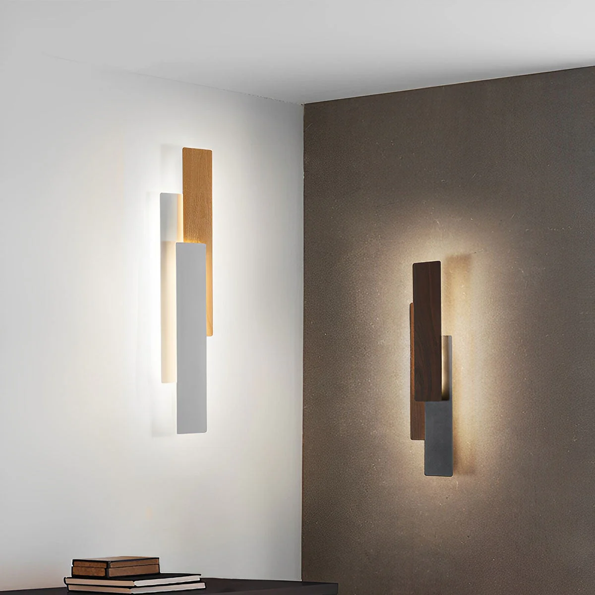 Modern Minimalist 3-Tiered Rectangular LED Indoor Wall Sconces - Image 2