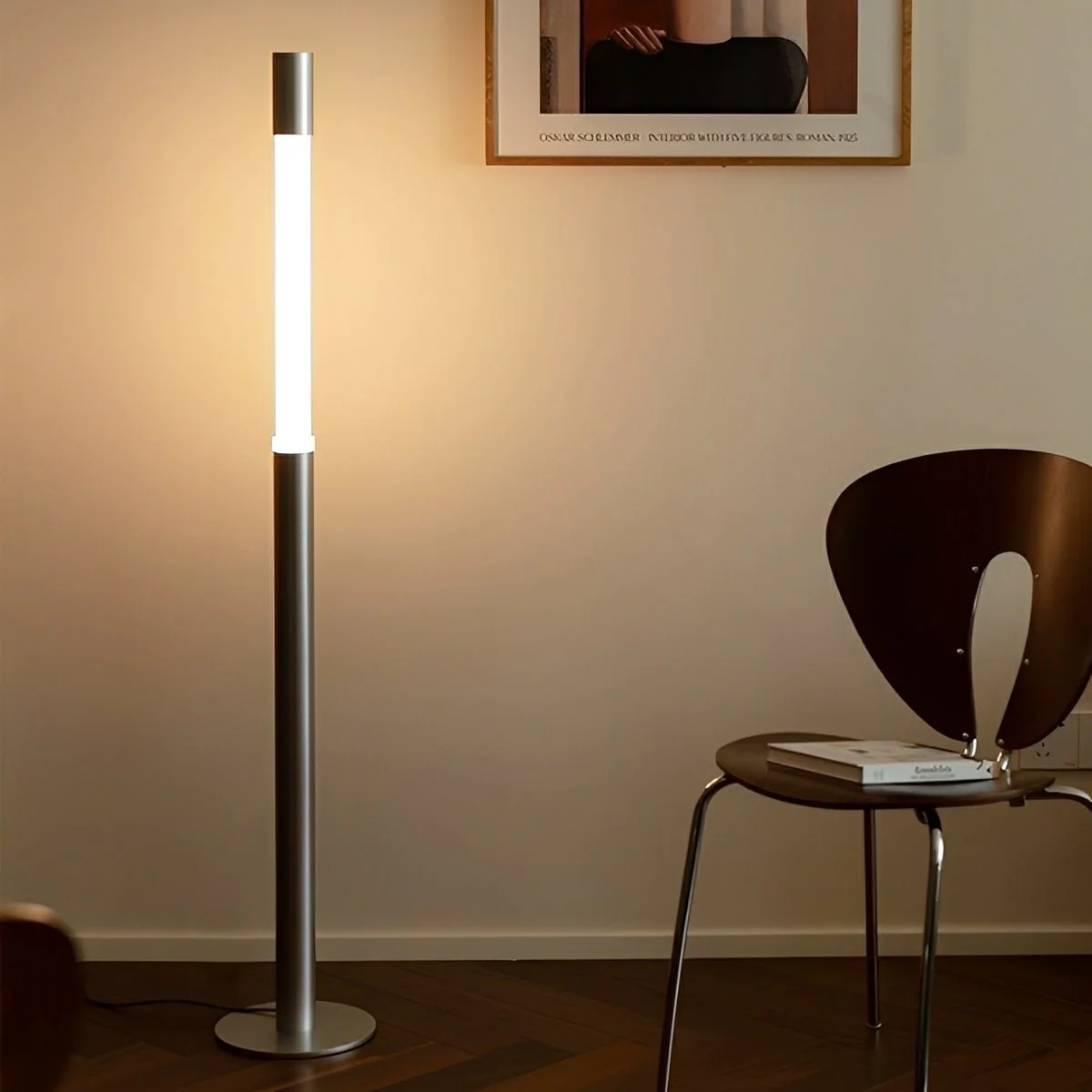 Modern Minimalist Cylinder Adjustable Lift LED Floor Lamp - Image 3