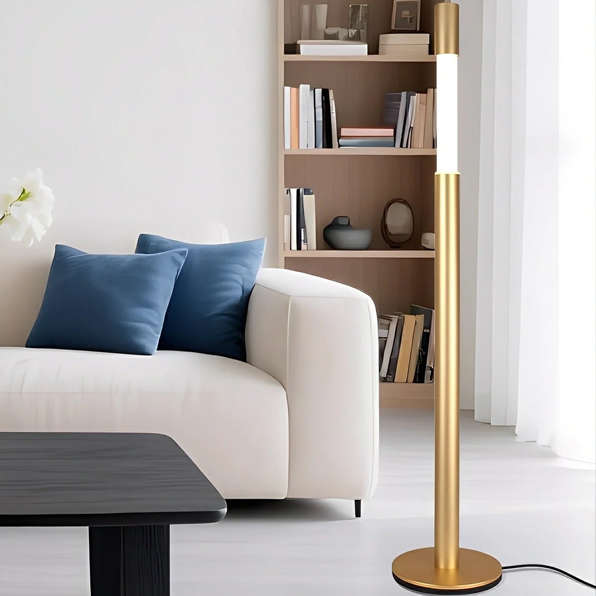 Modern Minimalist Cylinder Adjustable Lift LED Floor Lamp - Image 7