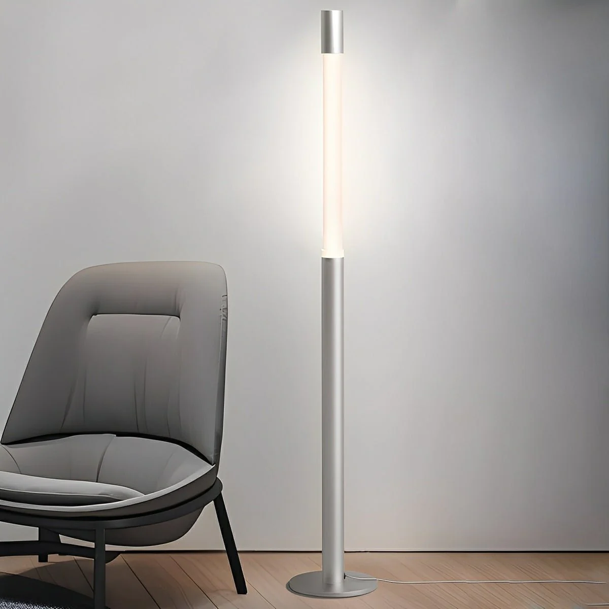 Modern Minimalist Cylinder Adjustable Lift LED Floor Lamp - Image 8