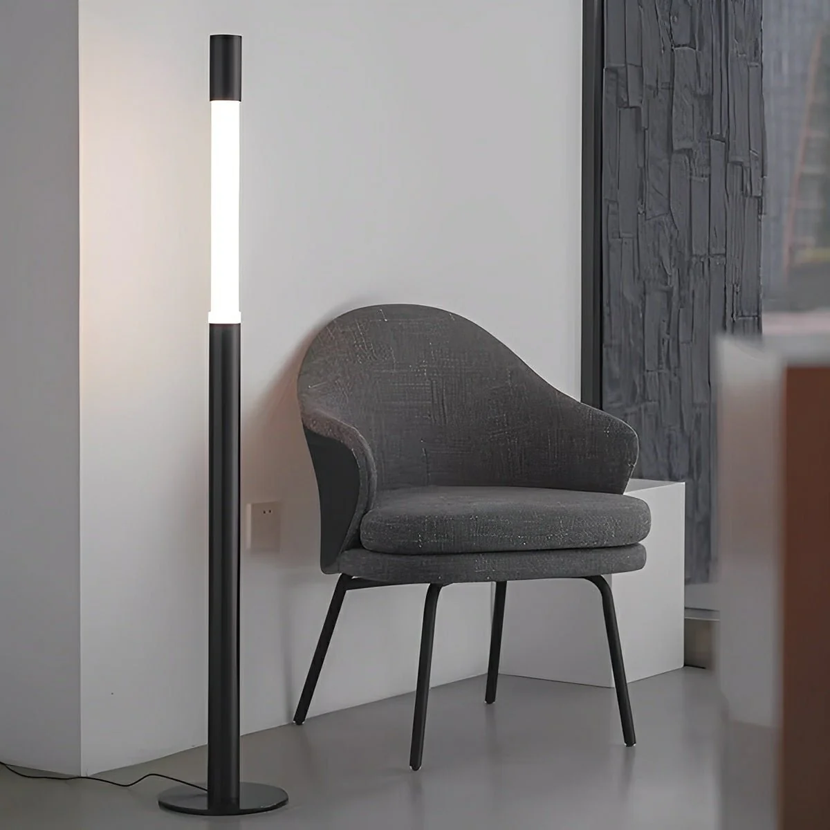 Modern Minimalist Cylinder Adjustable Lift LED Floor Lamp - Image 9
