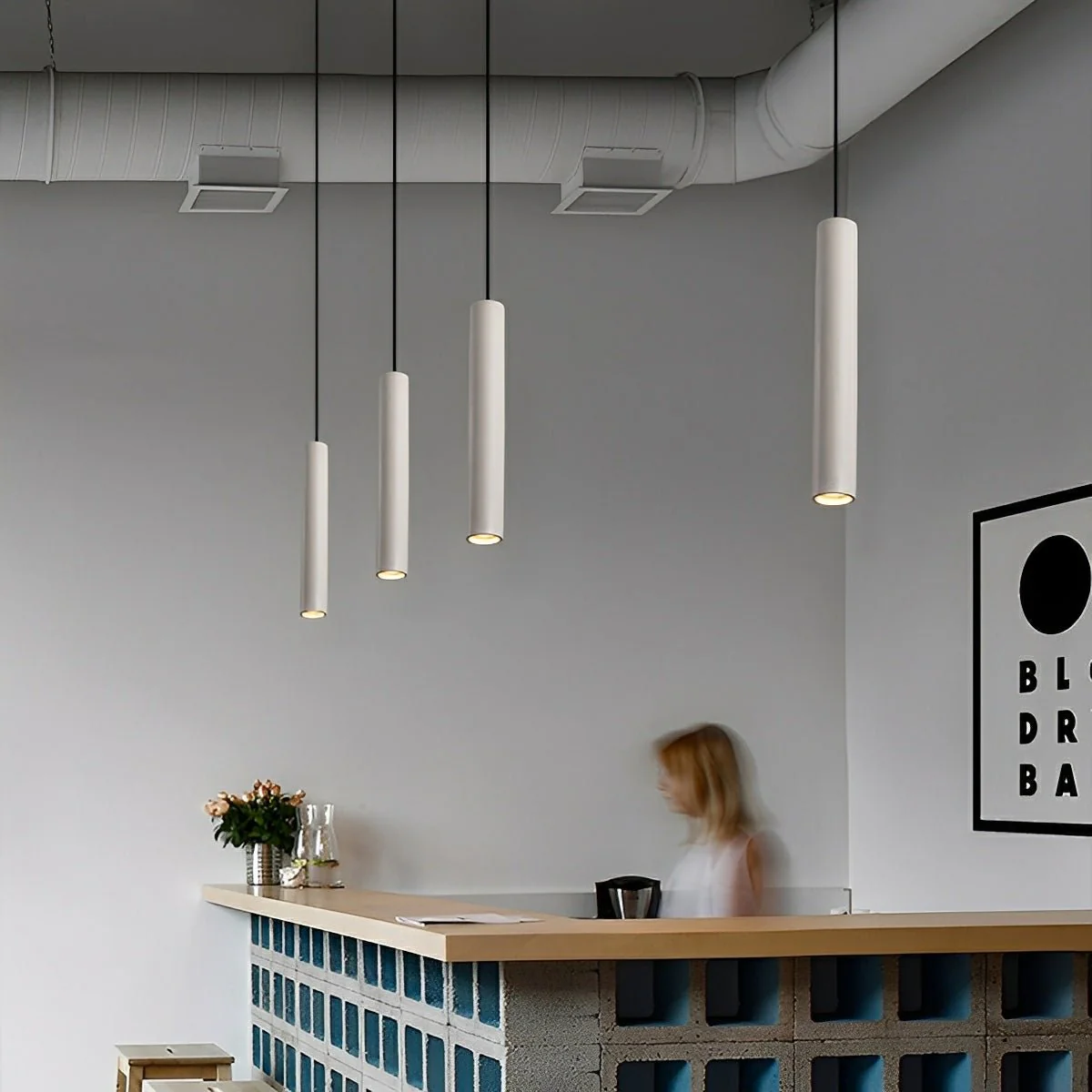 Modern Minimalist Cylinder Concrete LED Pendant Lights - Image 4
