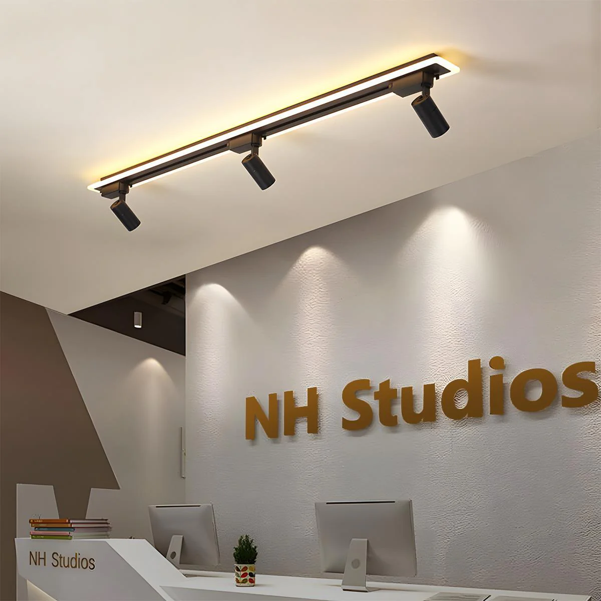 Modern Minimalist DIY Long Strip Track Spotlight LED Ceiling Light - Image 5