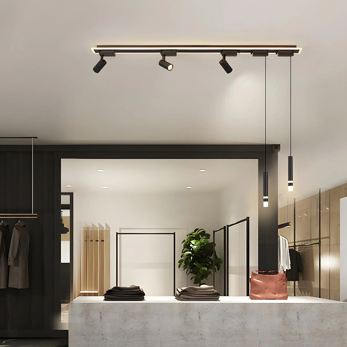 Modern Minimalist DIY Long Strip Track Spotlight LED Ceiling Light - Image 7