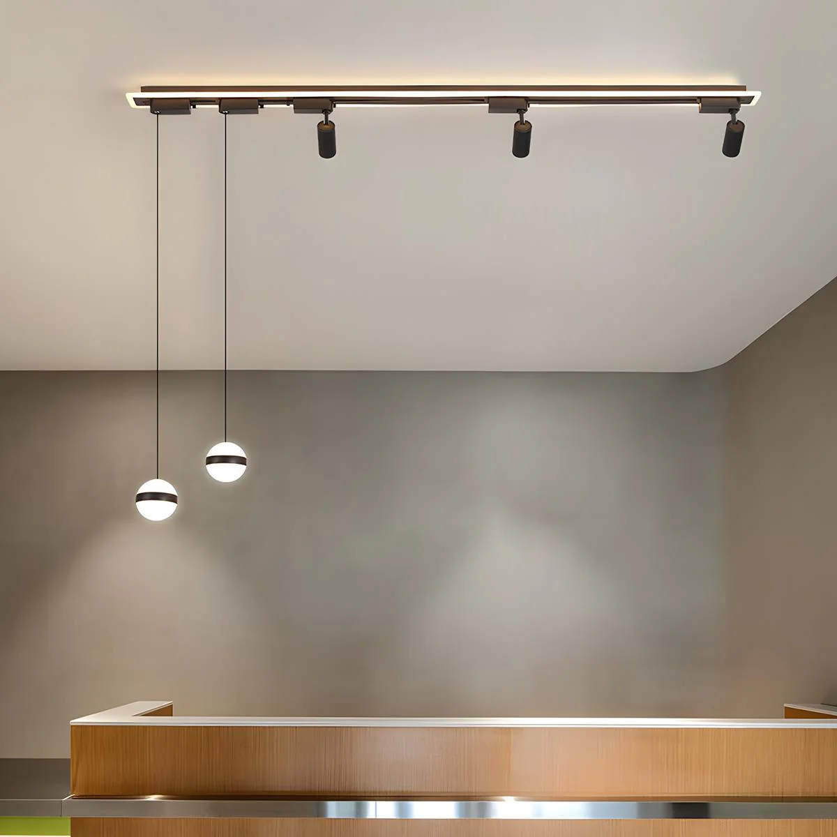 Modern Minimalist DIY Long Strip Track Spotlight LED Ceiling Light - Image 8
