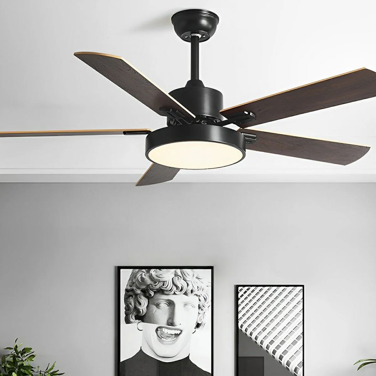 Modern Minimalist 6-Speed Reverse Frequency Conversion DC Motor Ceiling Fan Light - Image 3