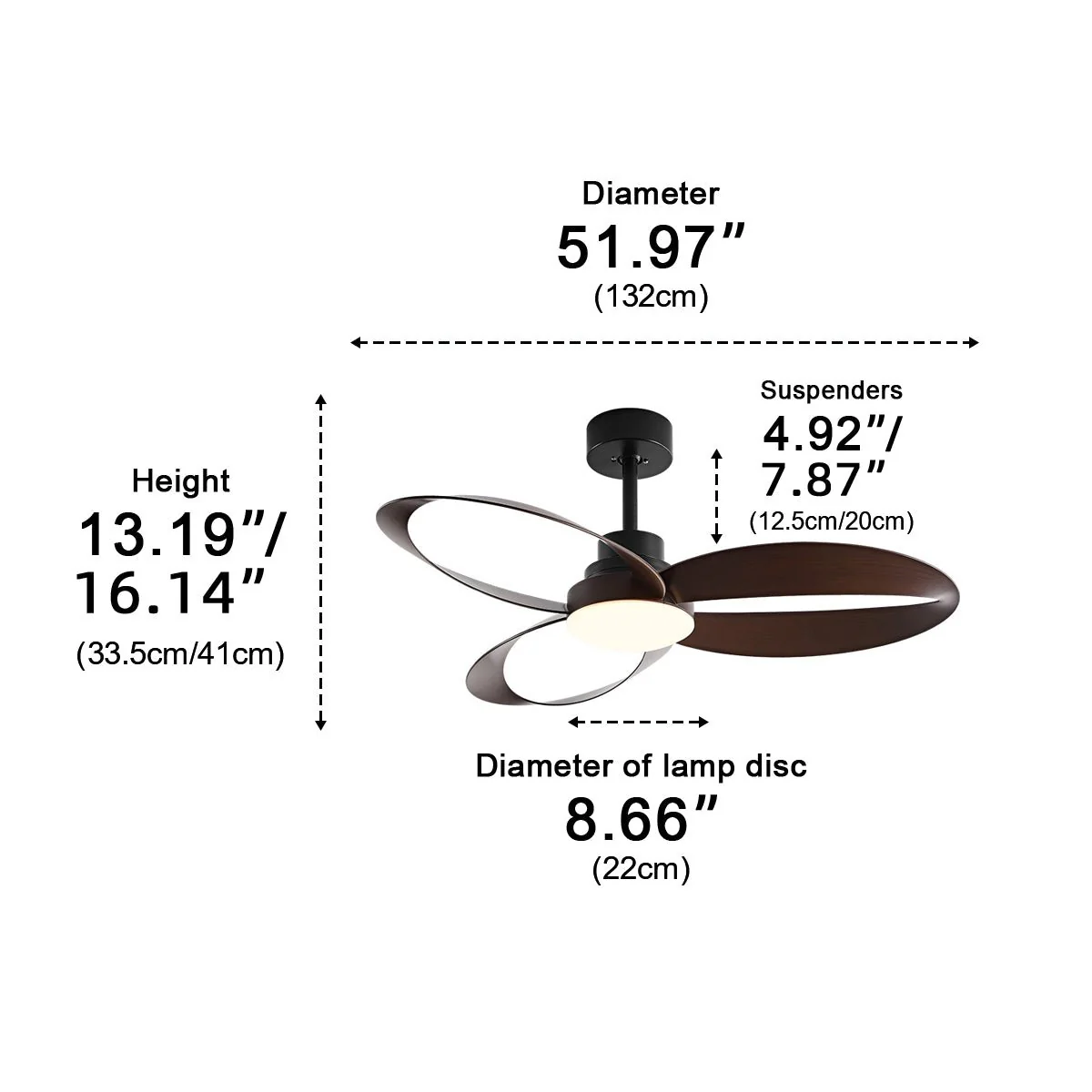 Modern Minimalist Geometric 6-Speed Reverse Ceiling Fan Light DC Motor - Image 15
