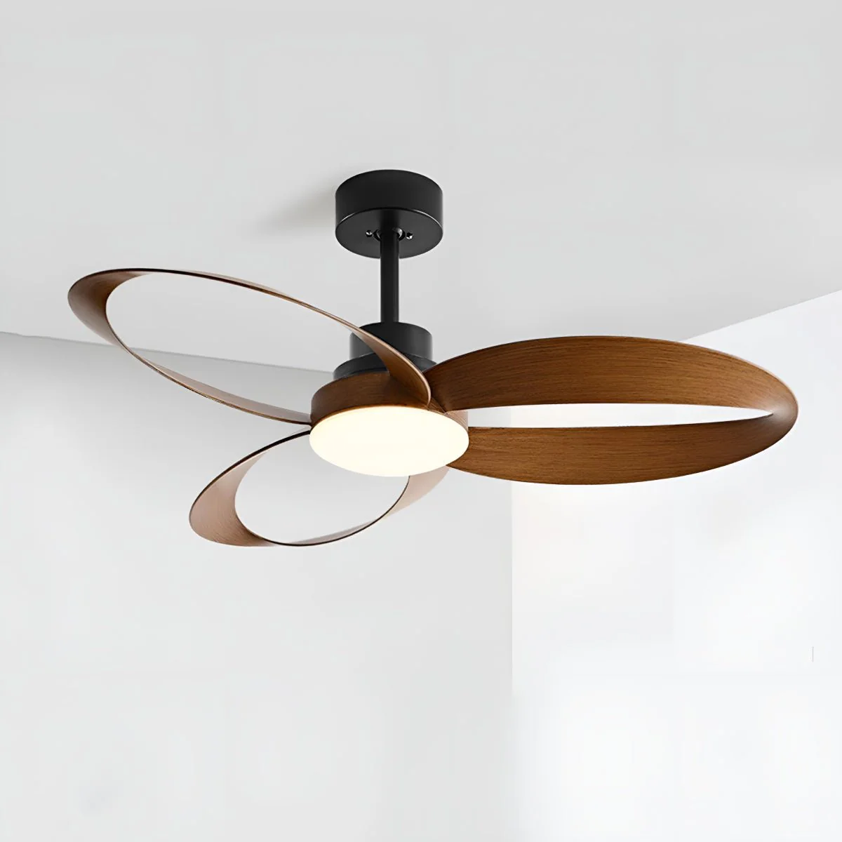 Modern Minimalist Geometric 6-Speed Reverse Ceiling Fan Light DC Motor - Image 7