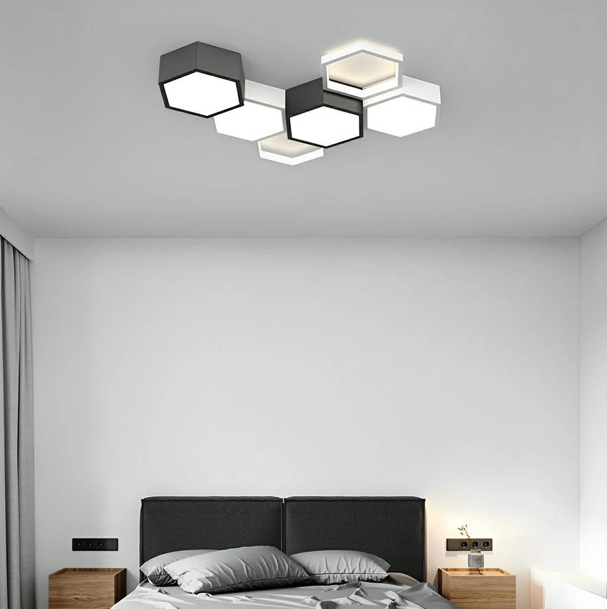 Modern Minimalist Geometric Hexagon LED Indoor Ceiling Light - Image 5