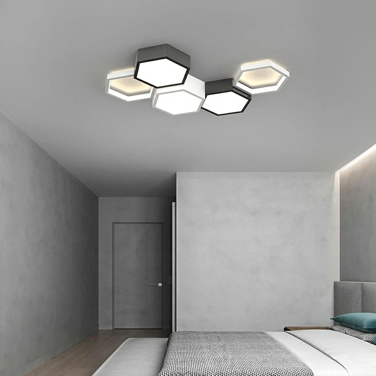 Modern Minimalist Geometric Hexagon LED Indoor Ceiling Light - Image 6