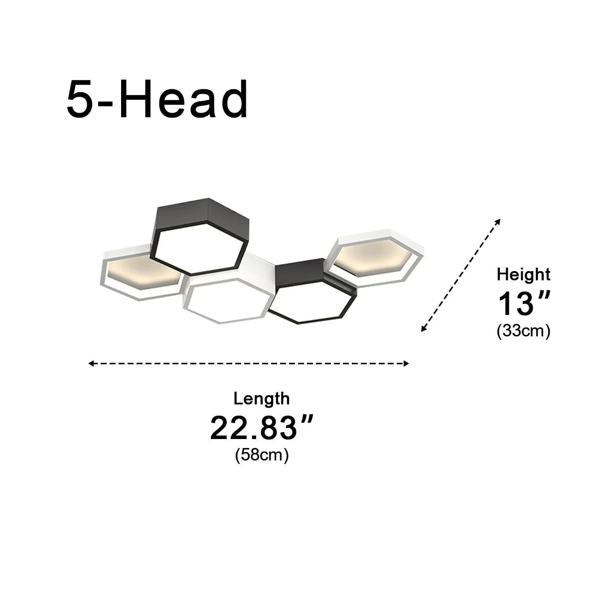 Modern Minimalist Geometric Hexagon LED Indoor Ceiling Light - Image 8