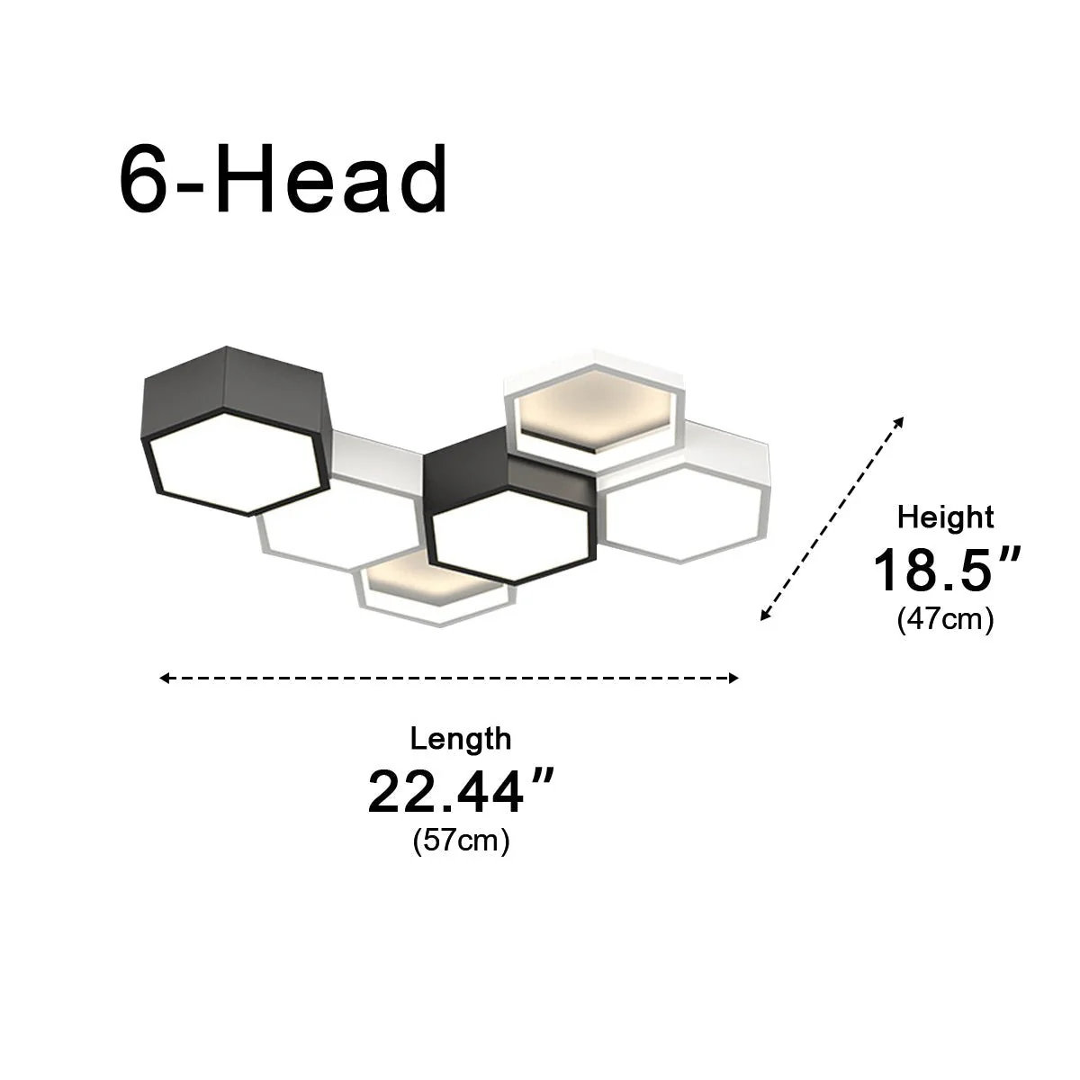 Modern Minimalist Geometric Hexagon LED Indoor Ceiling Light - Image 9