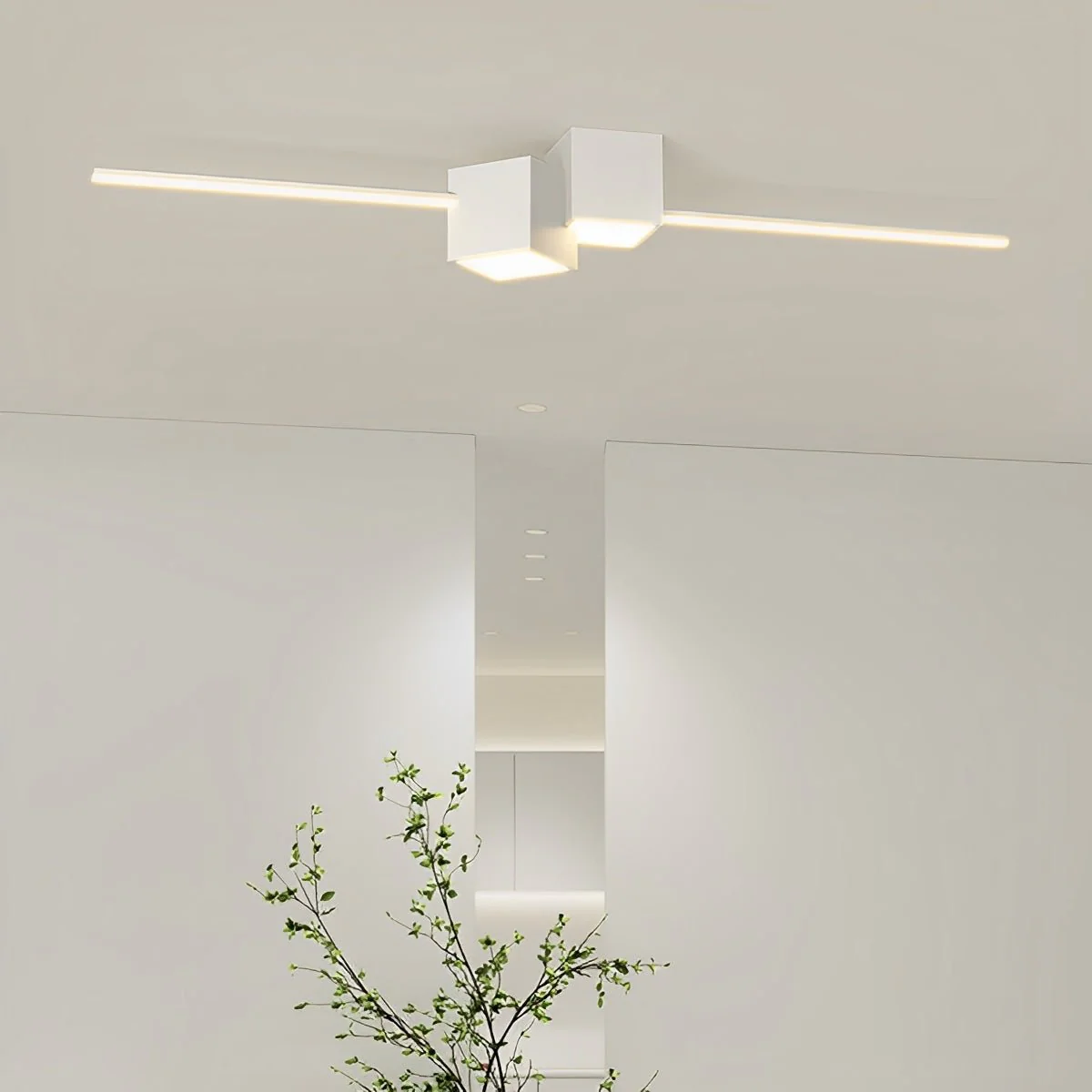 Modern Minimalist Geometric LED Long Strip Indoor Ceiling Light - Image 3