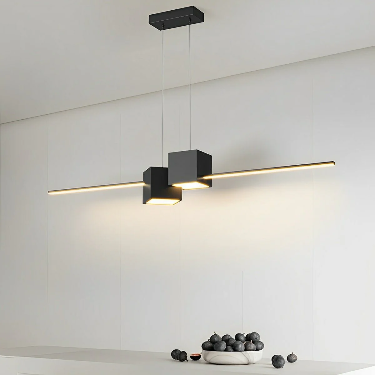 Modern Minimalist Geometric LED Long Strip Indoor Pendant Lights - Image 4