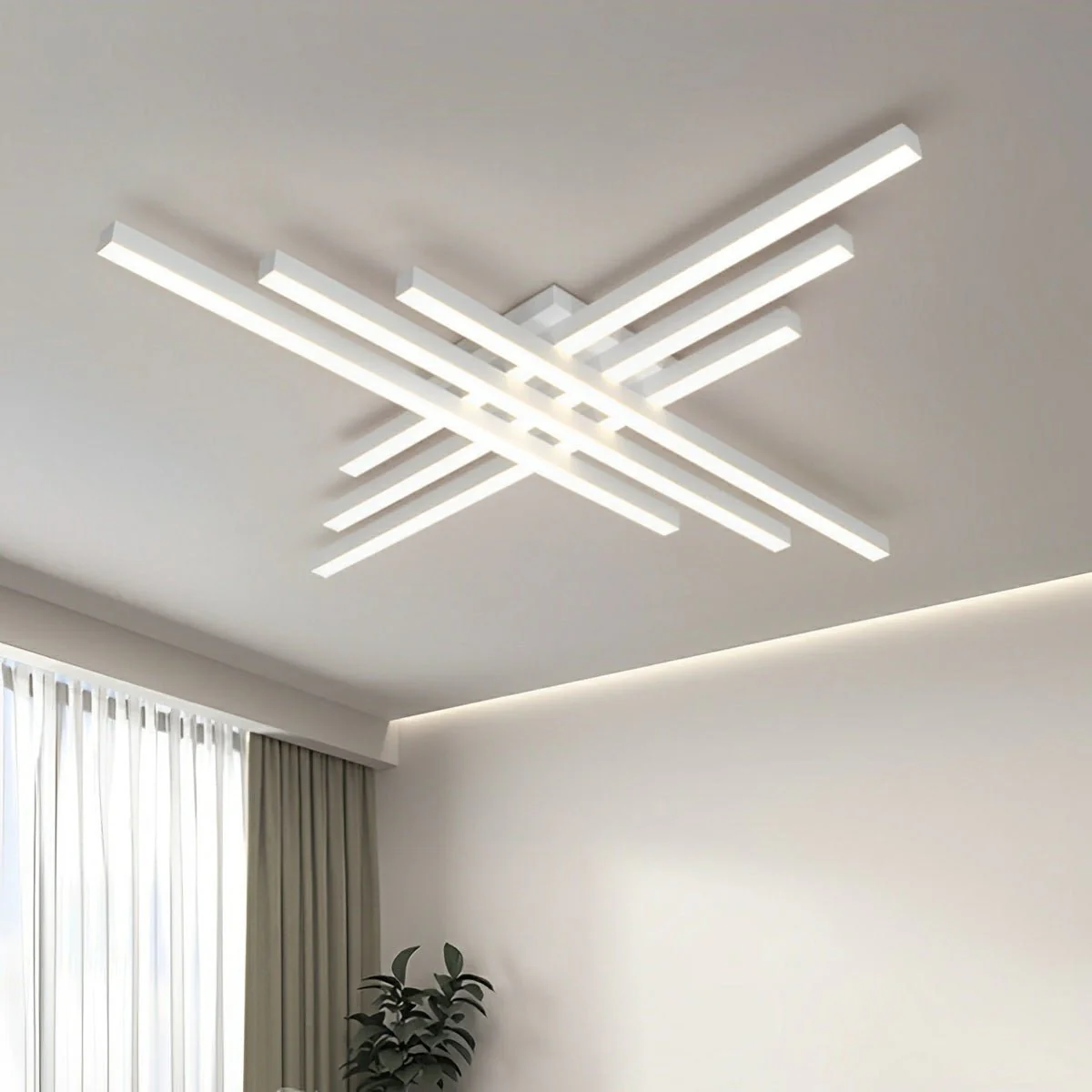 Modern Minimalist Geometric Long Strip LED Ceiling Light - Image 10