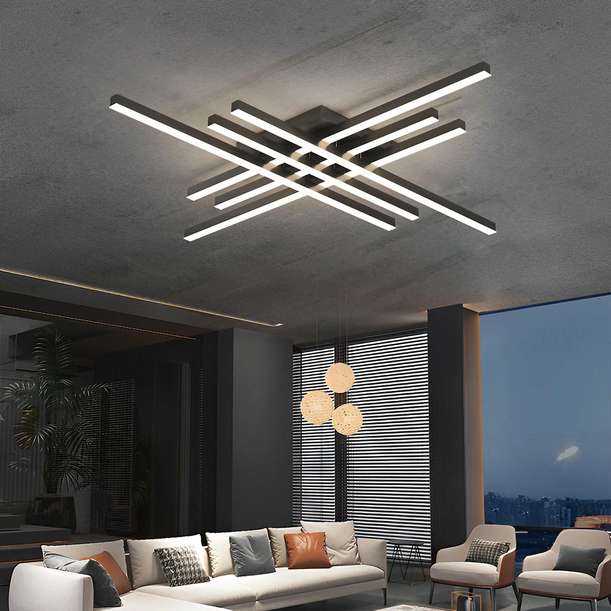Modern Minimalist Geometric Long Strip LED Ceiling Light - Image 3