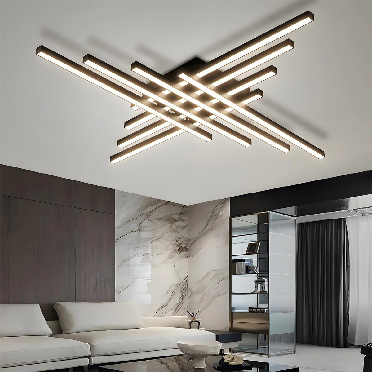 Modern Minimalist Geometric Long Strip LED Ceiling Light - Image 4