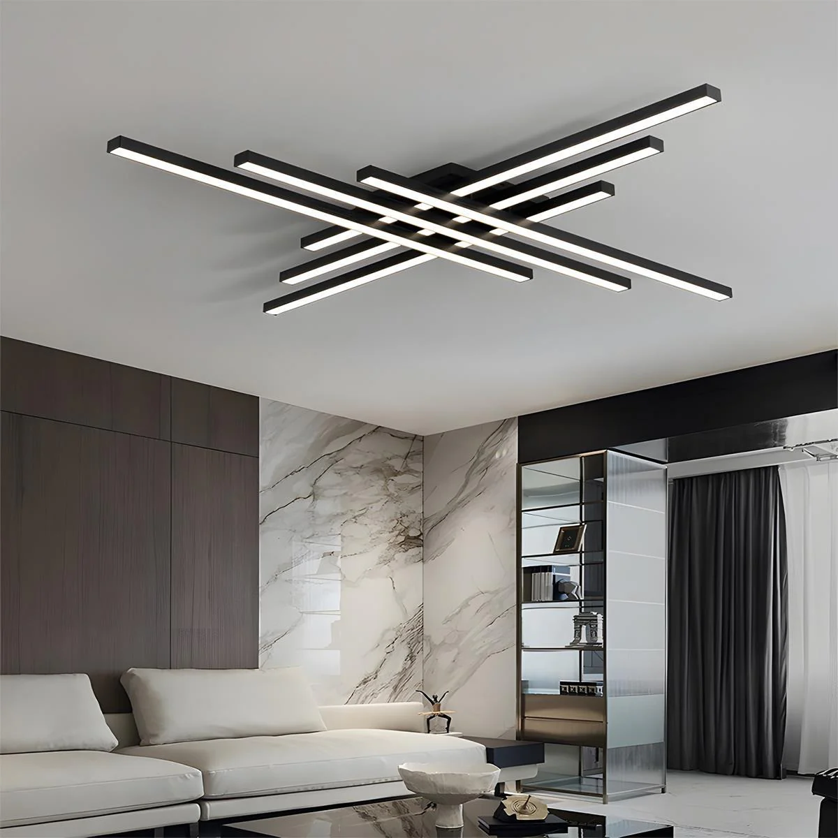 Modern Minimalist Geometric Long Strip LED Ceiling Light - Image 5