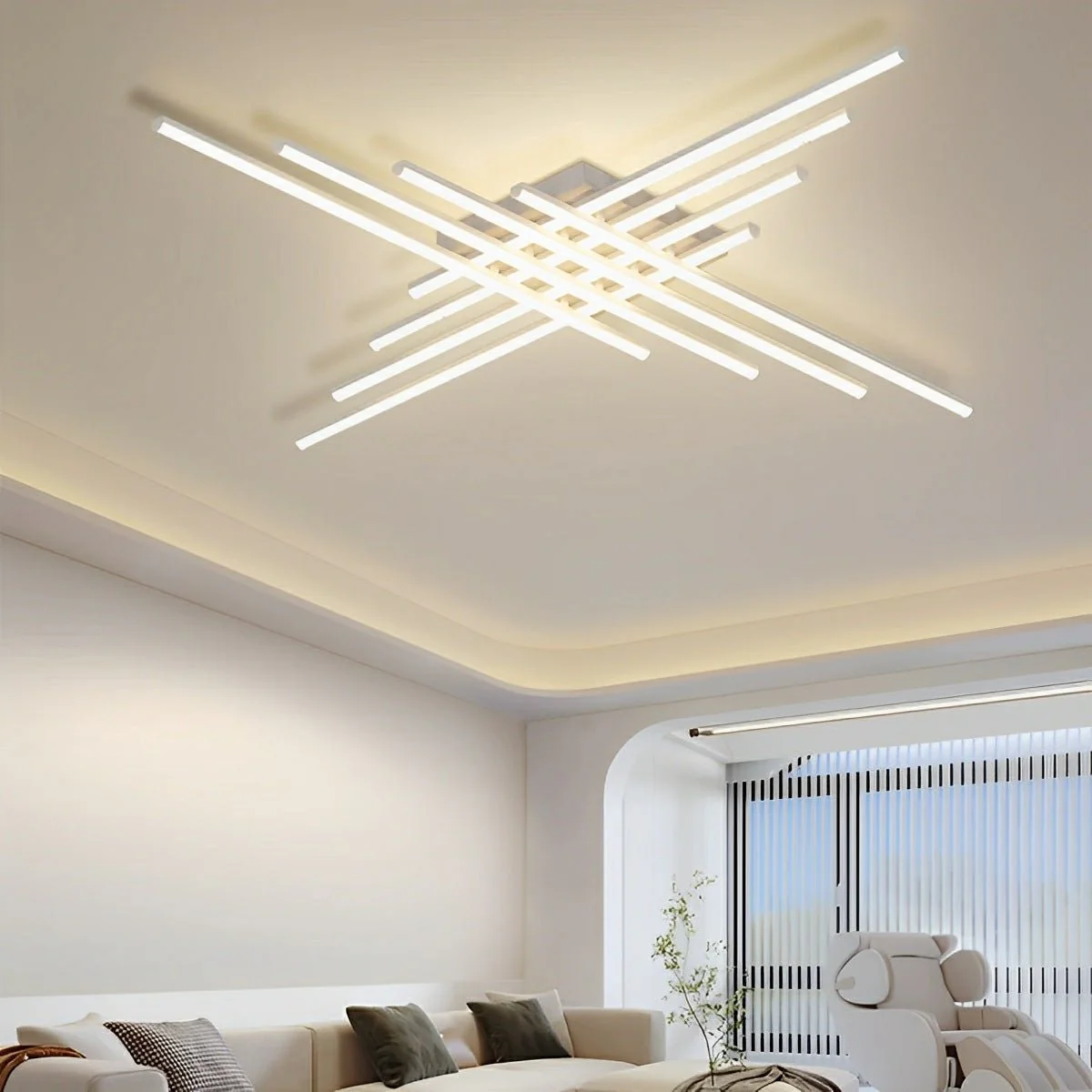 Modern Minimalist Geometric Long Strip LED Ceiling Light - Image 7