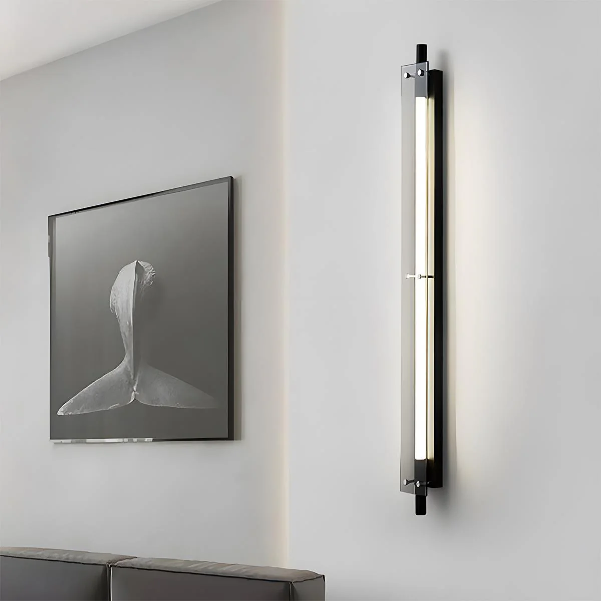 Modern Minimalist Glass Long Strip LED Indoor Wall Sconce - Image 4