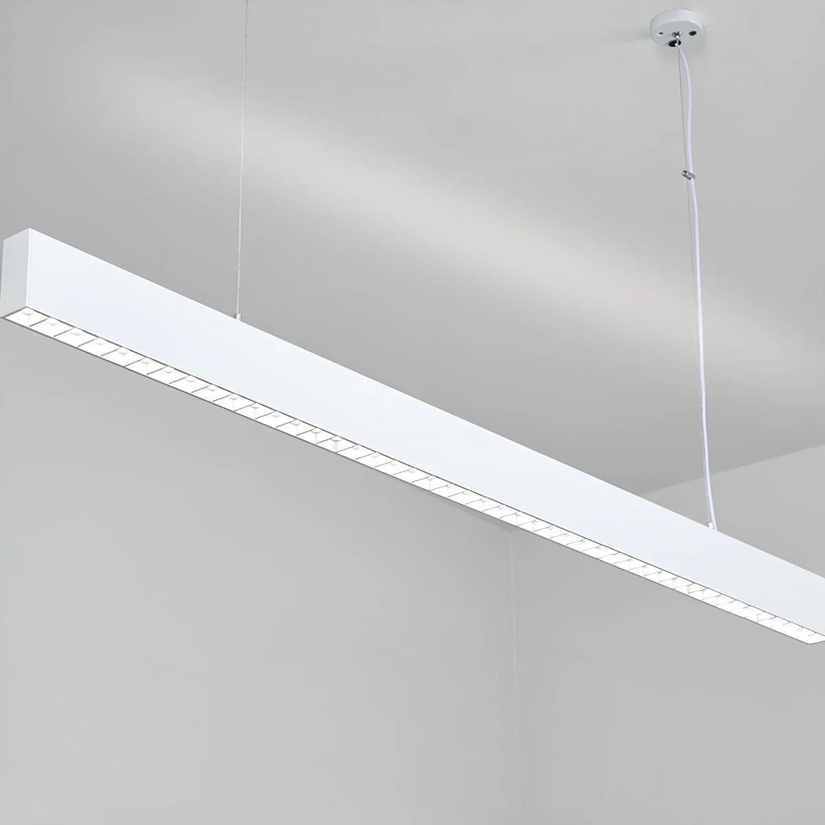 Modern Minimalist Grille LED Long Strip Pendant Lights - Image 6