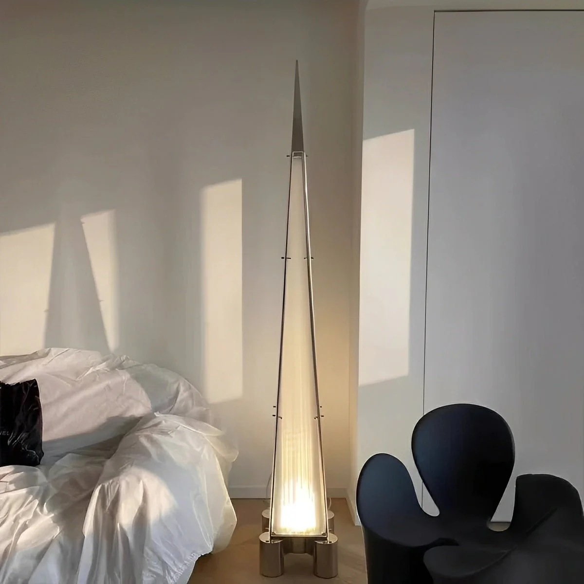Modern Minimalist High Pyramid Dimmable LED Floor Lamp - Image 2
