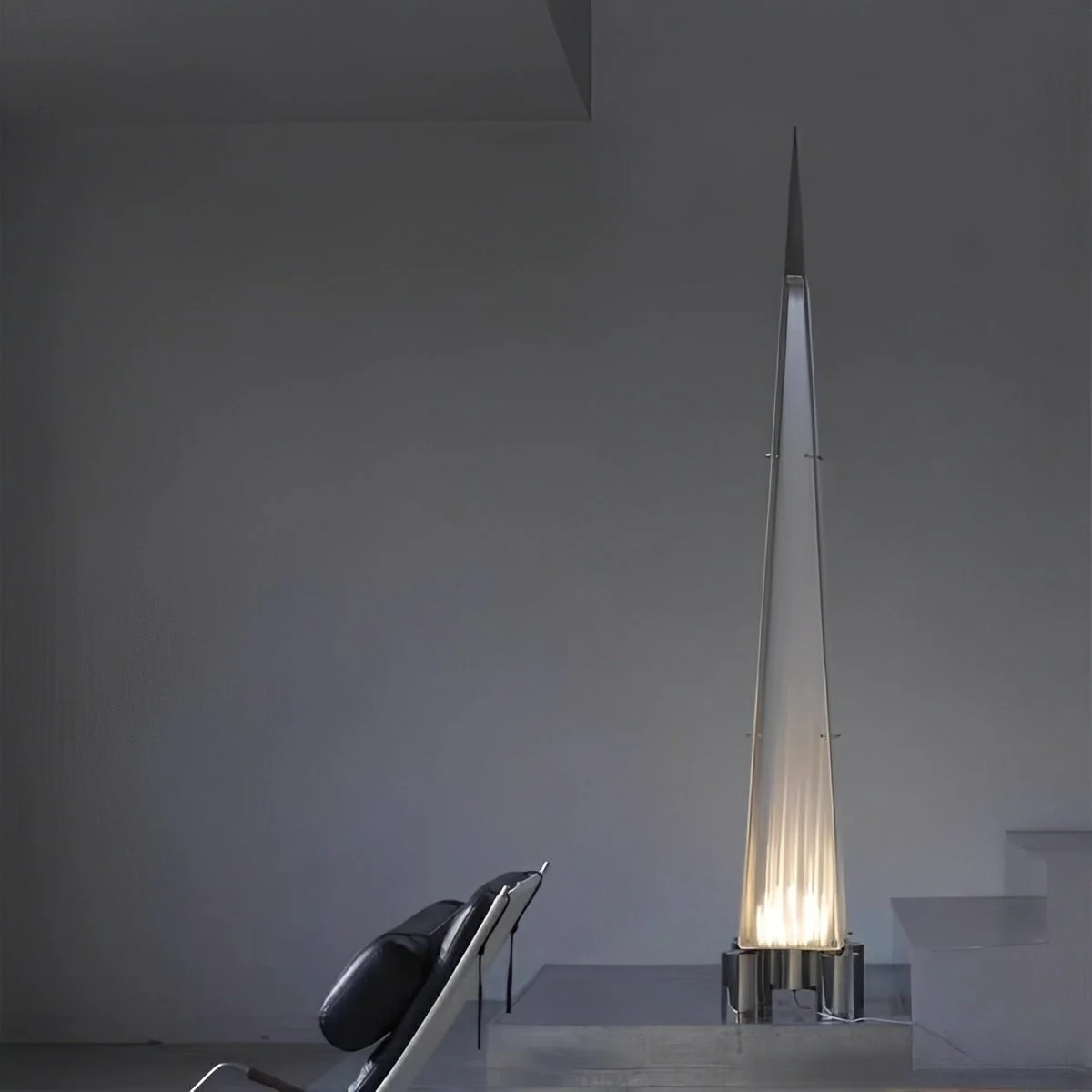 Modern Minimalist High Pyramid Dimmable LED Floor Lamp - Image 3
