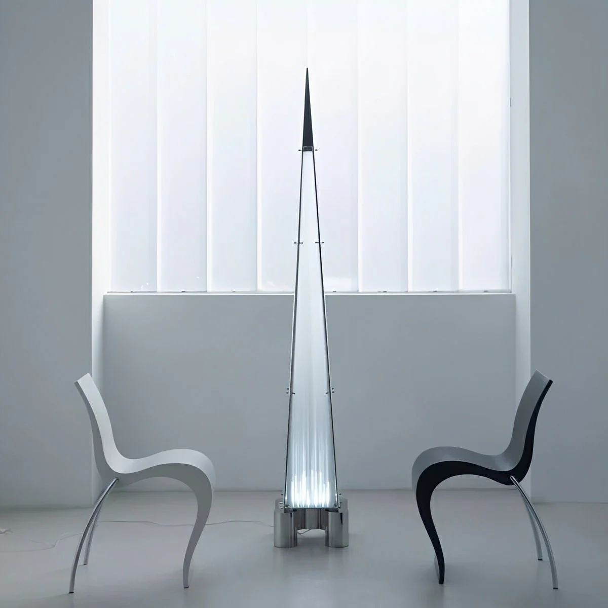 Modern Minimalist High Pyramid Dimmable LED Floor Lamp - Image 4