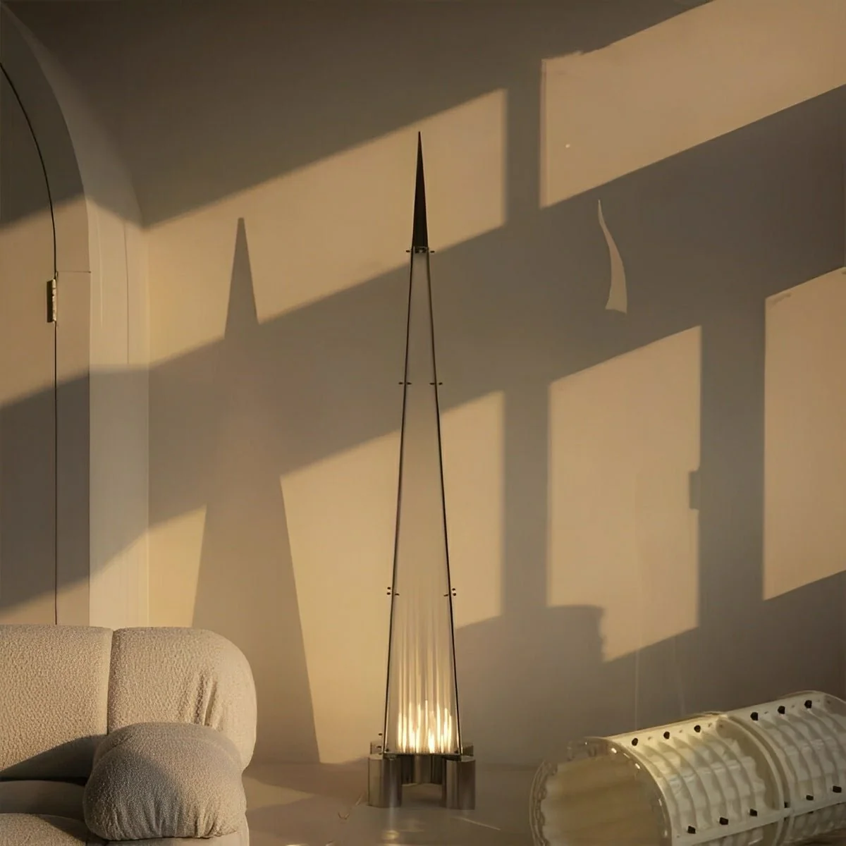 Modern Minimalist High Pyramid Dimmable LED Floor Lamp - Image 5