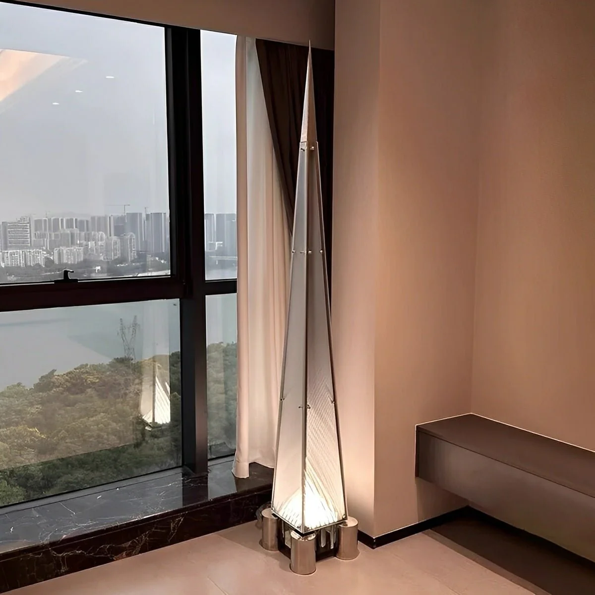 Modern Minimalist High Pyramid Dimmable LED Floor Lamp - Image 7