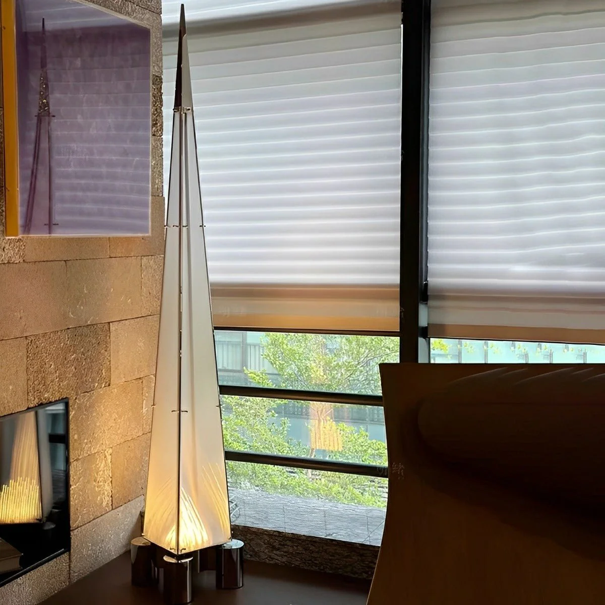 Modern Minimalist High Pyramid Dimmable LED Floor Lamp - Image 8