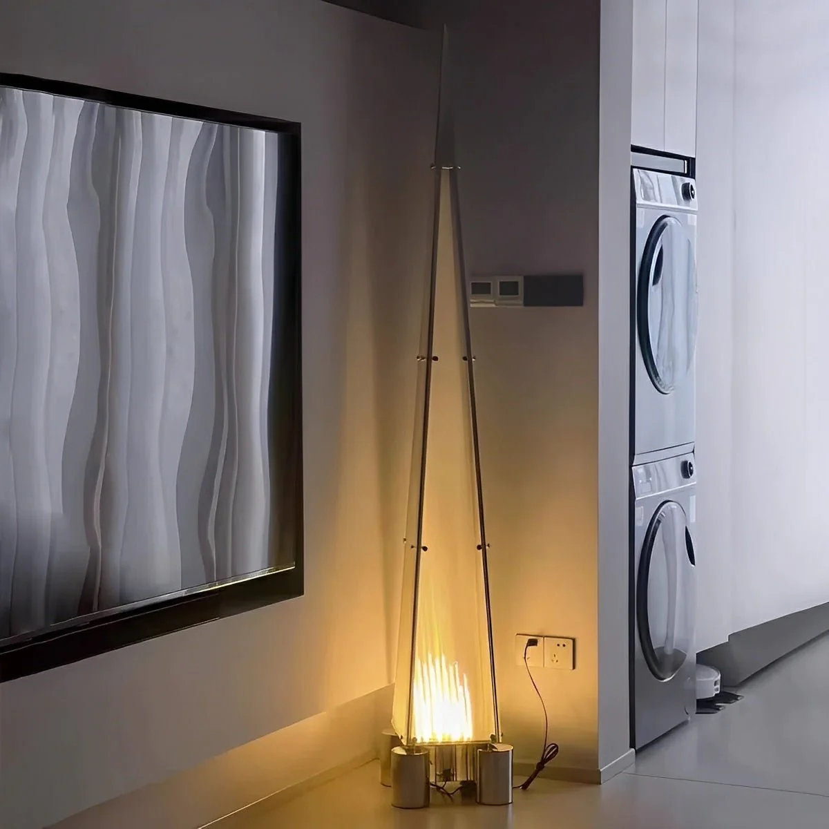 Modern Minimalist High Pyramid Dimmable LED Floor Lamp - Image 9
