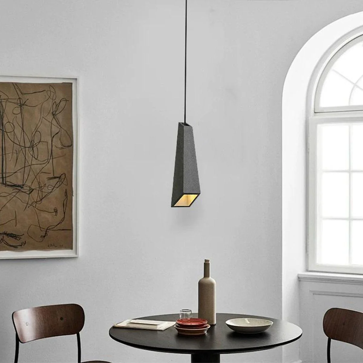 Modern Minimalist Industrial Indoor Concrete LED Pendant Lights - Image 7