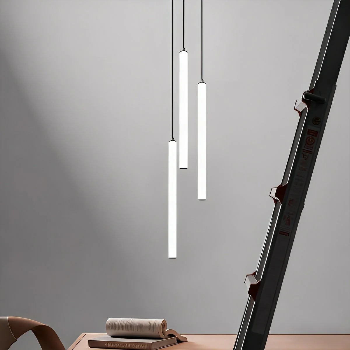 Modern Minimalist Long Strip LED Stairs Pendant Lights - Image 11