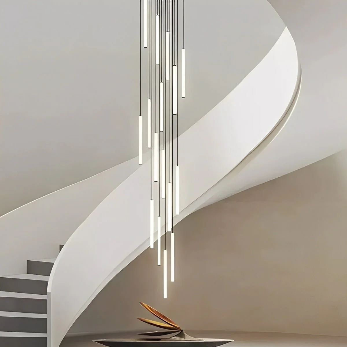 Modern Minimalist Long Strip LED Stairs Pendant Lights - Image 6